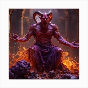 Demon With Horns 1 Canvas Print
