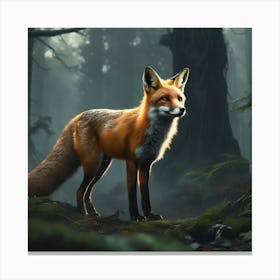 Red Fox In The Forest 63 Canvas Print