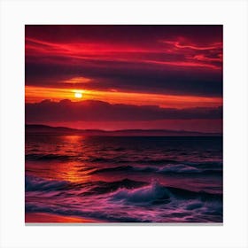 Sunset Over The Ocean 157 Canvas Print