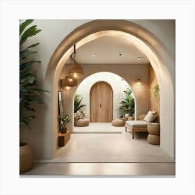 Archway With Plants Canvas Print