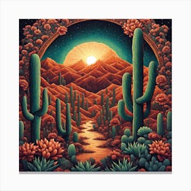 Cactus Desert 2 Canvas Print