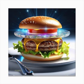 Burger In Space Canvas Print