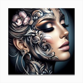 Tattooed Woman 2 Canvas Print