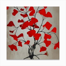 Red Ginkgo Tree Canvas Print