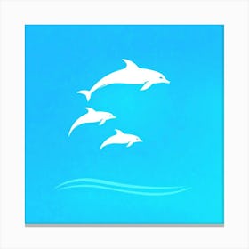 Dolphins In The Water Canvas Print