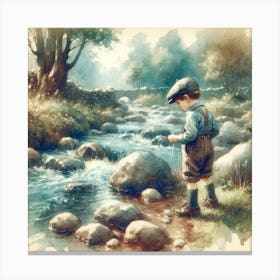 Fishing In The Stream Canvas Print