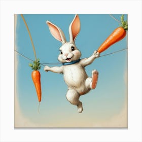 Bunny With Carrots Canvas Print