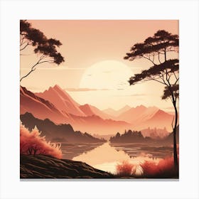 Landscape With Trees Canvas Print