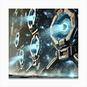 Cascade Sovereignty Scifi Cascade Fortress Turrets Canvas Print