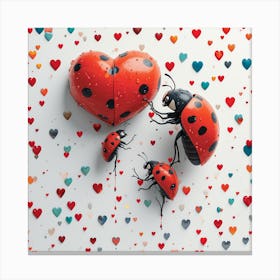Ladybug love Canvas Print