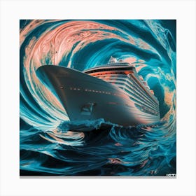 Cruise Ship In The Ocean 4 Canvas Print