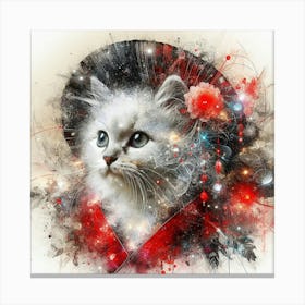 Cat In A Hat Canvas Print