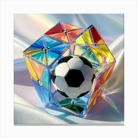 A Image Of Colorful Transparent Rubik S Magic Cube With A Soccer Ball In It 2 Canvas Print