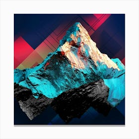 Mountains Abstract Cool Hybrid Nature Canvas Print