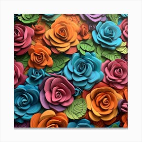 Paper Roses 6 Canvas Print