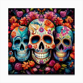 Day Of The Dead Skulls 13 Canvas Print