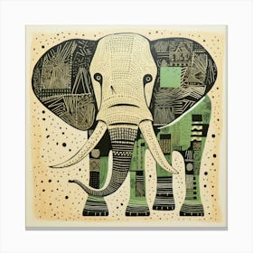 Elephant In Green Toile