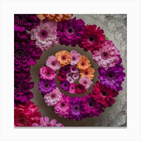 Spiral Flower Arrangement Canvas Print