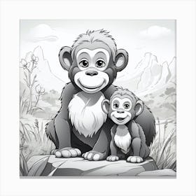 Chimpanzees Canvas Print