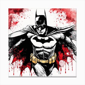 Batman Portrait Ink Painting (11) Canvas Print