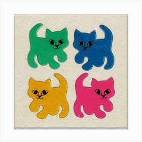 Vintage Stickers Cat Canvas Print
