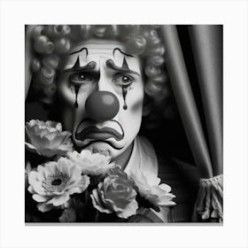 Clown With Flowers 1 Canvas Print