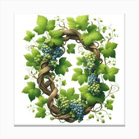 Grape Vine Letter O Canvas Print