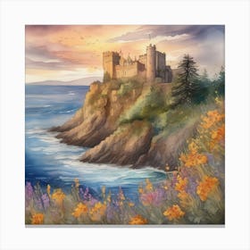 A Majestic Castle Perched On Image 1 Canvas Print