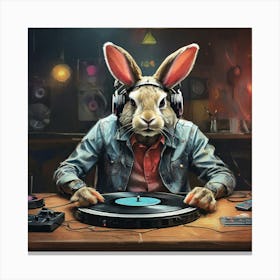 Rabbit Dj 2 Canvas Print