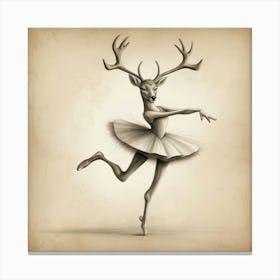 Deer Ballerina 3 Canvas Print