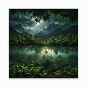 Forest At Night 2 Canvas Print