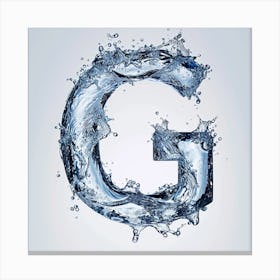 Water Splash Letter G Canvas Print