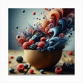 Colorful Berries In A Bowl Canvas Print