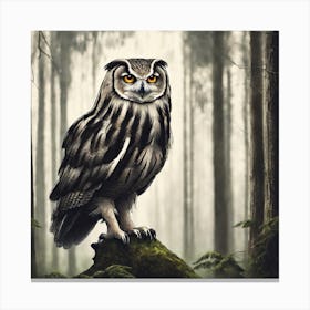 Owl In The Forest 2 Canvas Print