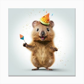 Birthday Hamster 1 Canvas Print