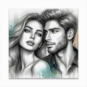 Portrait Of A Couple Canvas Print