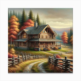 Autumn Landscape AI Canvas Print