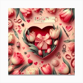 Valentine's Day, tulip pattern 3 Canvas Print