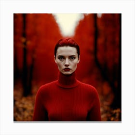 Girl In Red Canvas Print