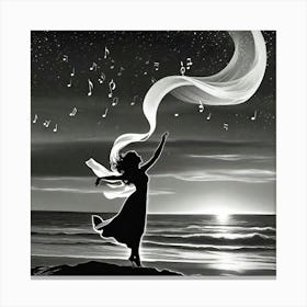 Moon And Music Canvas Print