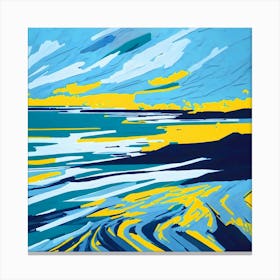 Blue And Yellow Beach Canvas Print