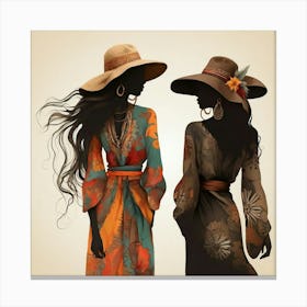 Boho Art Women silhouettes 1 Canvas Print