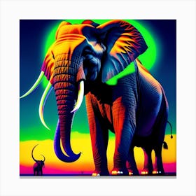 NEON ELEPHANT Canvas Print
