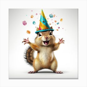 Birthday Chipmunk Canvas Print