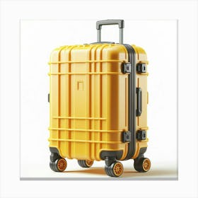 Yellow Suitcase On Wheels Canvas Print