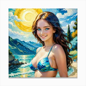 Girl In A Bikini fyj Canvas Print