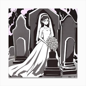 Bride In The Graveyard 1 Canvas Print