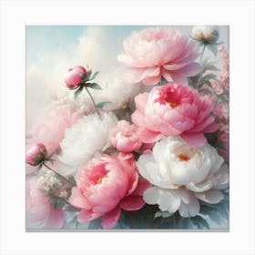 Pink Peonies 3 Canvas Print