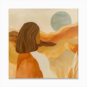 Woman In The Desert Canvas Print