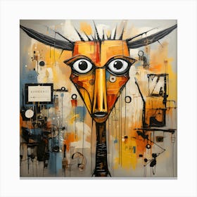 Abstract Majesty Deer Face Art Canvas Print